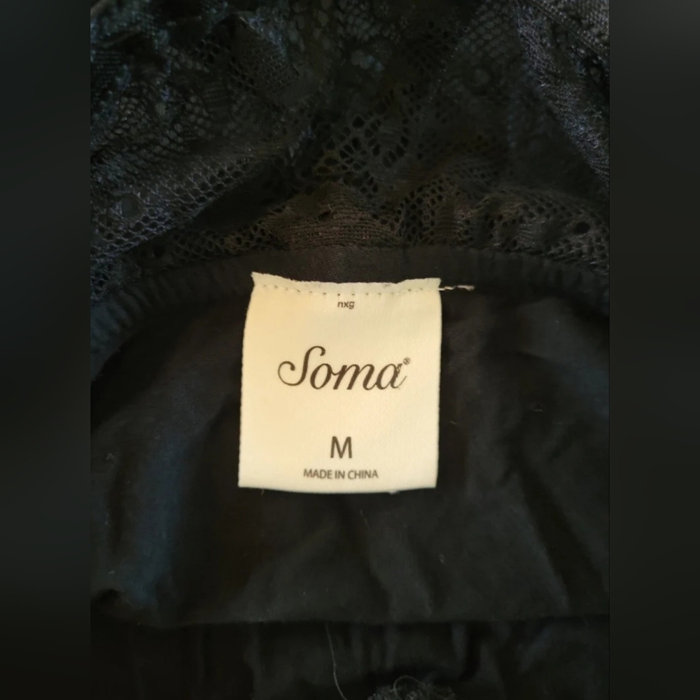 Soma black camisole teddy. Size medium. - Picture 7 of 8